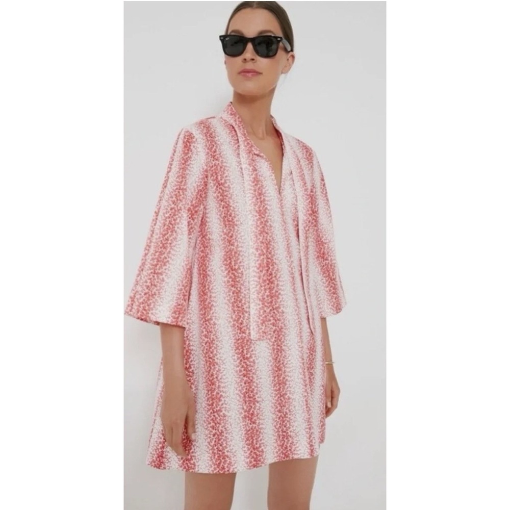 Tuckernuck Caftan Dress Size Medium Speckled Coral Poplin Marseille New